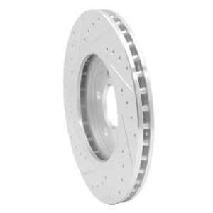 Chrysler Cirrus Brake Rotor (1) - Front Right - R1 Concepts - Drilled & Slotted - Silver - `95-`06